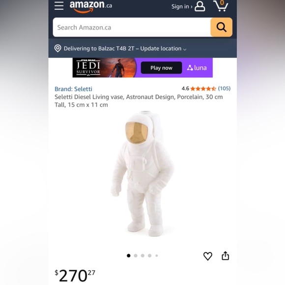 Seletti, astronaut man porcelain vase - Picture 5 of 5